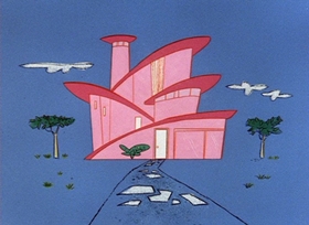 Screenshots from the 1966 DePatie Freleng cartoon The Pink Blueprint