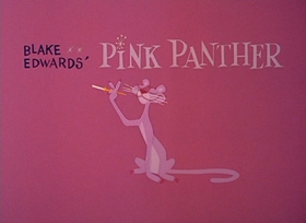 Screenshots from the 1966 DePatie Freleng cartoon The Pink Blueprint