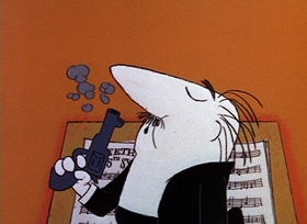 Screenshots from the 1966 DePatie Freleng cartoon Pink, Plunk, Plink