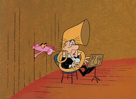 Screenshots from the 1966 DePatie Freleng cartoon Pink, Plunk, Plink