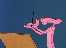 Screenshots from the 1966 DePatie Freleng cartoon Pink, Plunk, Plink