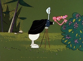 Screenshots from the 1966 DePatie Freleng cartoon Smile Pretty, Say Pink