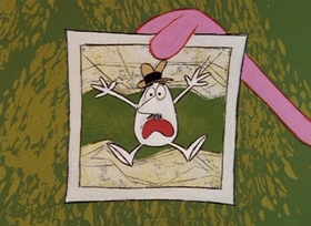 Screenshots from the 1966 DePatie Freleng cartoon Smile Pretty, Say Pink