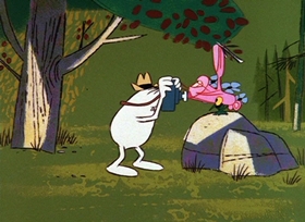 Screenshots from the 1966 DePatie Freleng cartoon Smile Pretty, Say Pink