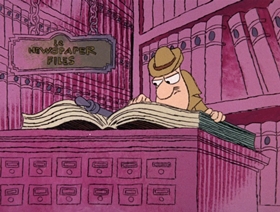 Screenshots from the 1966 DePatie Freleng cartoon Cock-A-Doodle Deux-Deux