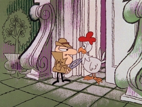 Screenshots from the 1966 DePatie Freleng cartoon Cock-A-Doodle Deux-Deux
