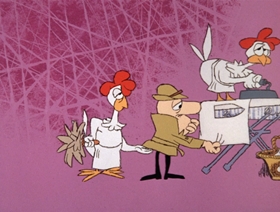 Screenshots from the 1966 DePatie Freleng cartoon Cock-A-Doodle Deux-Deux
