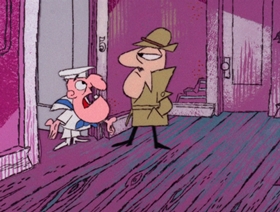 Screenshots from the 1966 DePatie Freleng cartoon Ape Suzette