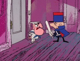 Screenshots from the 1966 DePatie Freleng cartoon Ape Suzette