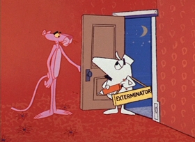 Screenshots from the 1966 DePatie Freleng cartoon Pink-A-Boo