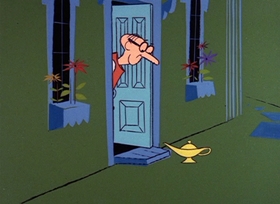 Screenshots from the 1966 DePatie Freleng cartoon Genie with the Light Pink Fur