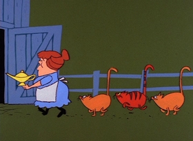 Screenshots from the 1966 DePatie Freleng cartoon Genie with the Light Pink Fur