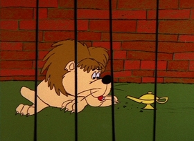 Screenshots from the 1966 DePatie Freleng cartoon Genie with the Light Pink Fur