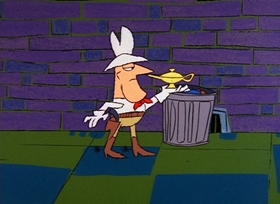 Screenshots from the 1966 DePatie Freleng cartoon Genie with the Light Pink Fur