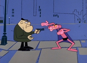 Screenshots from the 1966 DePatie Freleng cartoon Super Pink