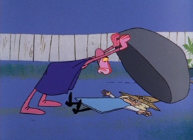 Screenshots from the 1966 DePatie Freleng cartoon Super Pink
