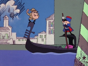 Screenshots from the 1966 DePatie Freleng cartoon Unsafe and Seine