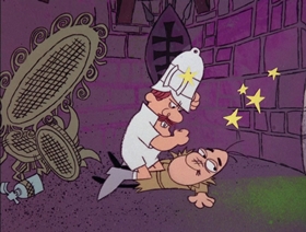 Screenshots from the 1966 DePatie Freleng cartoon Unsafe and Seine