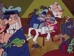 Screenshots from the 1966 DePatie Freleng cartoon Unsafe and Seine