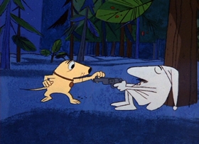 Screenshots from the 1966 DePatie Freleng cartoon Rock A Bye Pinky