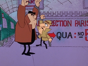 Screenshots from the 1966 DePatie Freleng cartoon Toulouse La Trick