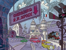 Screenshots from the 1966 DePatie Freleng cartoon Toulouse La Trick