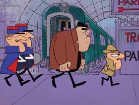 Screenshots from the 1966 DePatie Freleng cartoon Toulouse La Trick