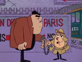Screenshots from the 1966 DePatie Freleng cartoon Toulouse La Trick