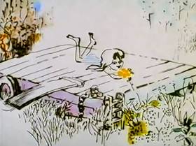 Screenshots from the 1967 Hubley Studio cartoon A Windy Day