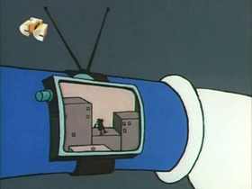 Screenshots from the 1967 Walter Lantz cartoon Secret Agent Woody Woodpecker