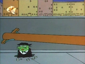 Screenshots from the 1967 Walter Lantz cartoon Secret Agent Woody Woodpecker