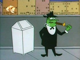 Screenshots from the 1967 Walter Lantz cartoon Secret Agent Woody Woodpecker