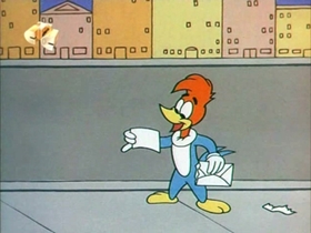 Screenshots from the 1967 Walter Lantz cartoon Secret Agent Woody Woodpecker