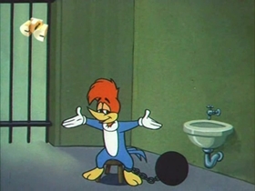 Screenshots from the 1967 Walter Lantz cartoon Secret Agent Woody Woodpecker