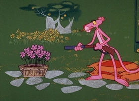 Screenshots from the 1967 DePatie Freleng cartoon Pink Posies
