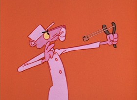 Screenshots from the 1967 DePatie Freleng cartoon Pink of the Litter