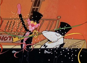 Screenshots from the 1967 DePatie Freleng cartoon Pink of the Litter