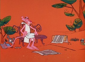 Screenshots from the 1967 DePatie Freleng cartoon Pink of the Litter