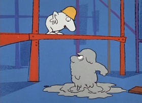 Screenshots from the 1967 DePatie Freleng cartoon Prefabricated Pink