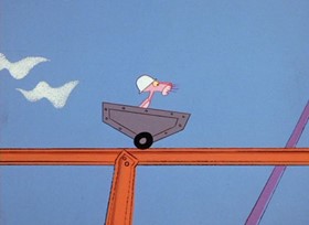 Screenshots from the 1967 DePatie Freleng cartoon Prefabricated Pink