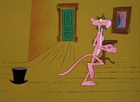 Screenshots from the 1967 DePatie Freleng cartoon The Hand is Pinker than the Eye