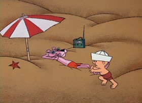 Screenshots from the 1967 DePatie Freleng cartoon Pink Outs