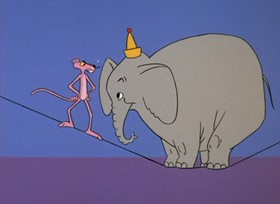 Screenshots from the 1967 DePatie Freleng cartoon Pink Outs