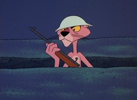 Screenshots from the 1967 DePatie Freleng cartoon Pink Outs