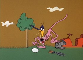 Screenshots from the 1967 DePatie Freleng cartoon Pink Outs