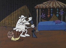 Screenshots from the 1967 DePatie Freleng cartoon Pink Paradise