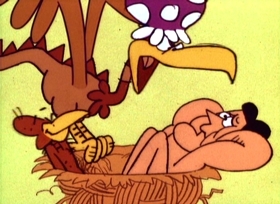 Screenshots from the 1967 Jay Ward Productions cartoon The Malady Lingers On