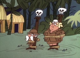 Screenshots from the 1967 Jay Ward Productions cartoon Ungawa the Gorilla God