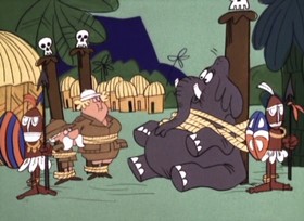 Screenshots from the 1967 Jay Ward Productions cartoon Ungawa the Gorilla God