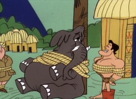 Screenshots from the 1967 Jay Ward Productions cartoon Ungawa the Gorilla God